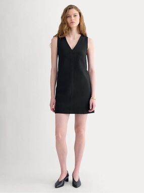 Everlane Sleeveless V-Neck Black Dress